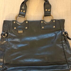 Kenneth Cole Reaction Black Tote with Gold Accents